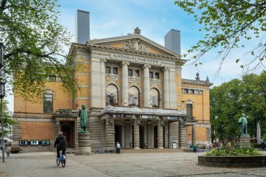 Oslo, Norway. September 2021.  exterior view of the facade of the National Theater building in the city center clipart