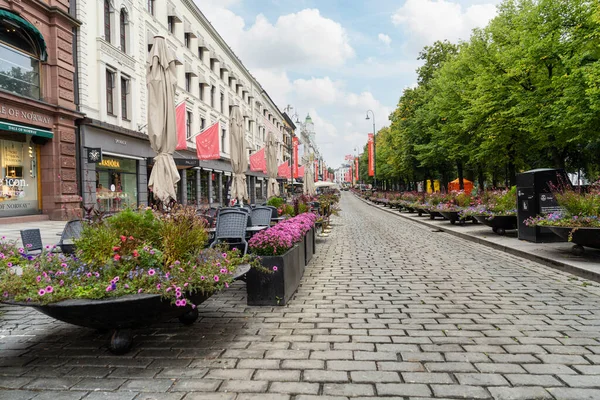 Oslo Norway September 2021 Panoramic View Karl Johans Gate City — Stock Photo, Image