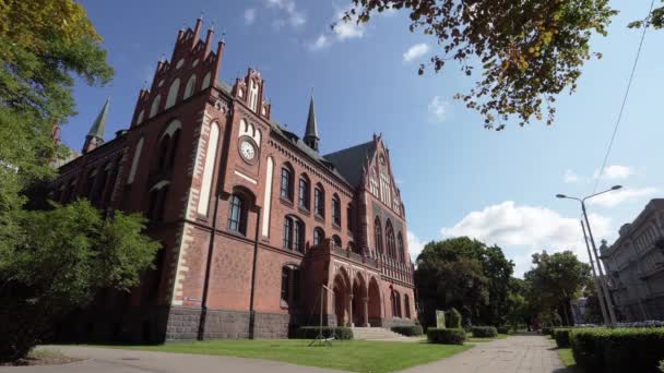 Riga Lettland August 2021 Außenansicht Des Gebäudes Der Lettischen Kunstakademie — Stockvideo