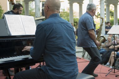 Renato Strukelj bir konserinde piyano oynamak.