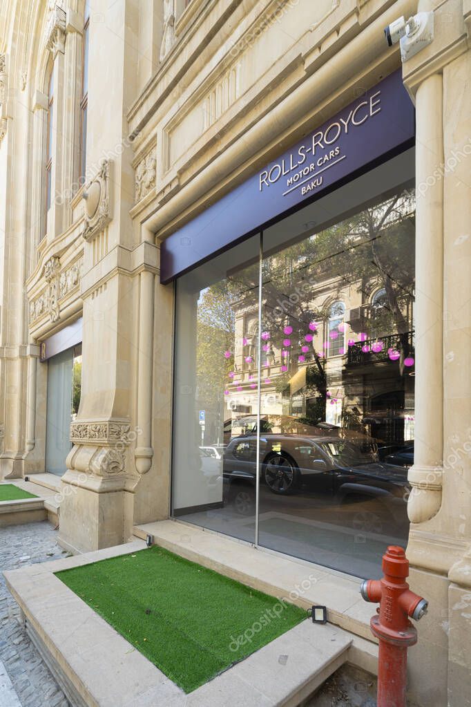Baku, Azerbaijan. october 9, 2025. Exterior view of the Rolls Royce dealership in the city centre