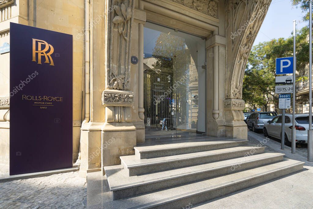 Baku, Azerbaijan. october 9, 2025. Exterior view of the Rolls Royce dealership in the city centre