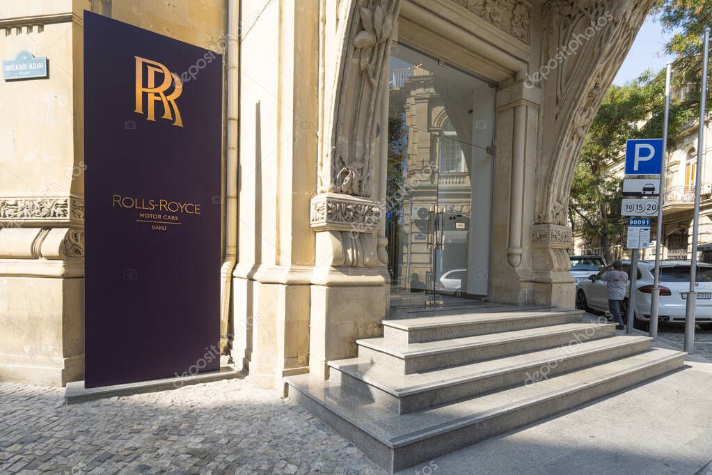 Baku, Azerbaijan. october 9, 2025. Exterior view of the Rolls Royce dealership in the city centre
