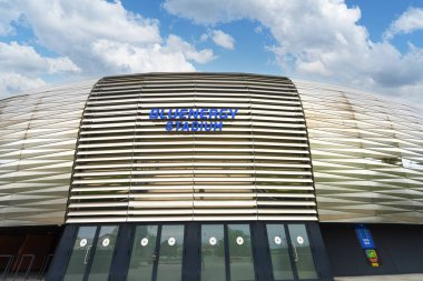 Udine, İtalya. 29 Ekim 2025. Futbol stadyumunun dış görüntüsü.