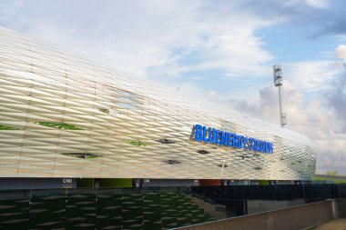 Udine, İtalya. 29 Ekim 2025. Futbol stadyumunun dış görüntüsü.