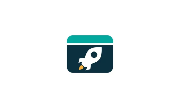 Página Web Rocket Icon Logo Design Vector Illustration Template — Vector de stock