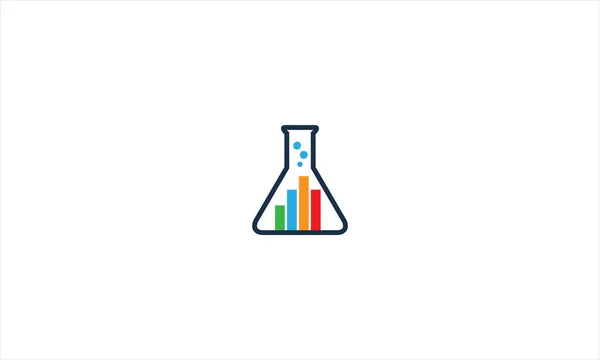 Diagramm Wachstumsbalkendiagramm Becherglas Labor Oder Labor Abbildung Des Wachstumslogos Icon — Stockvektor