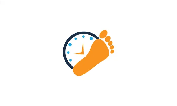 Foot Time Icono Logo Diseño Elemento Pie Tiempo Logo Icono — Archivo Imágenes Vectoriales