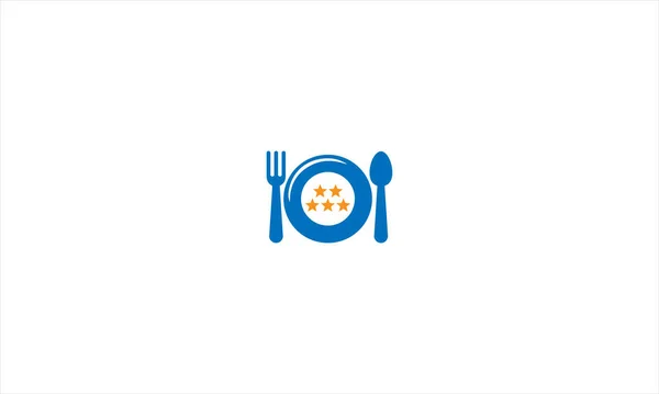Restaurant Food Review Rating Icon Logo Restaurant Place Eat Review — Vettoriale Stock