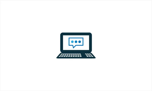 Chatten Computer Laptop Laptop Chat Laptop Bildschirm Messaging Online Logo — Stockvektor