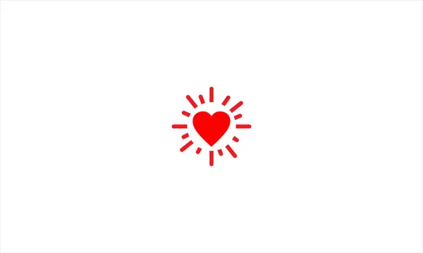 Roztomilá Ilustrace Zářícího Srdce Moderní Jednoduchá Vektorová Ikona Srdce Plochý — Stockový vektor