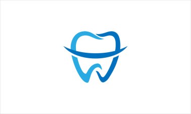 Basit ve temiz şekil simgesi logo vektör illüstrasyon şablonuna sahip diş grafik tasarımı