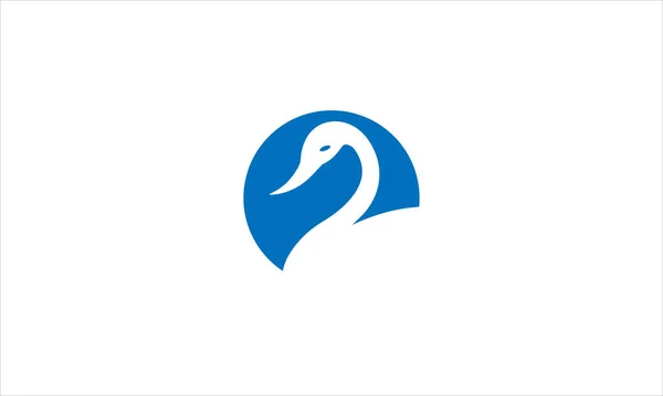 Ikona Graficzna Duck Logo Koła Ptak Wektor Ilustracja Płaski Wzór — Wektor stockowy