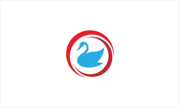 Okrąg Kaczka Szablon Ikona Logo Wektor Ilustracja — Wektor stockowy