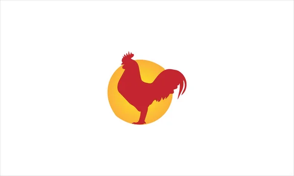 円抽象アイコンロゴベクトルイラストデザインシンボル付き鶏コック — ストックベクタ