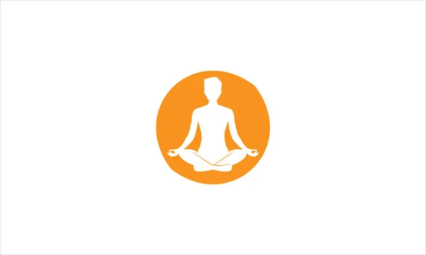 Icono Meditación Meditación Humana Pose Loto Vector Yoga Pose Logo — Vector de stock