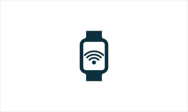 kablosuz kablosuz kablosuz akıllı saat logo tasarım vektör çizimi
