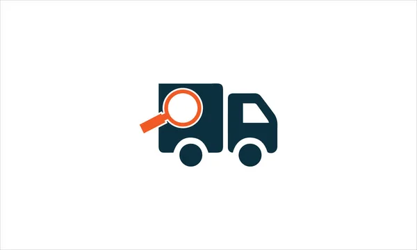 Lente Ingrandimento Con Icona Del Camion Ricerca Camion Logistica Logo — Vettoriale Stock