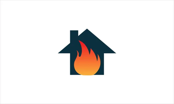 Logo Ikony Domu Wektor Ognia Projekt Szablon Ilustracja — Wektor stockowy
