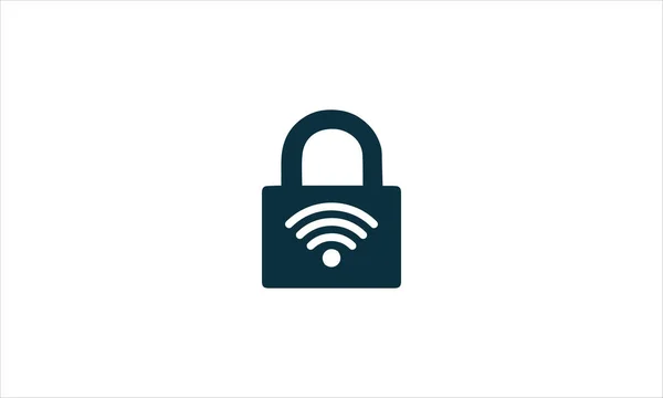 Señal Bloqueada Wifi Contraseña Símbolo Icono Red Inalámbrica Zona Wifi — Vector de stock