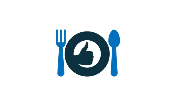 Εικόνα Επισκόπησης Τροφίμων Πιρούνι Κουτάλι Πιάτο Εικονίδιο Λογότυπο Σχεδιασμό Πρότυπο — Διανυσματικό Αρχείο