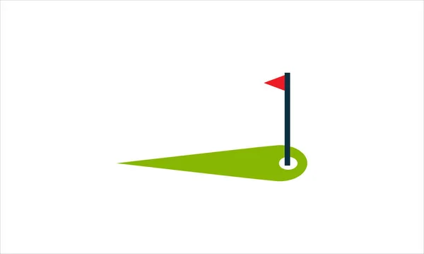 Golf Place Lokalizacja Golf Flaga Ikona Wektor Projektu Symbol Ilustracji — Wektor stockowy