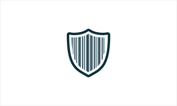 Ícone Código Barras Sheild Ilustração Vetor Projeto Logotipo — Vetor de Stock