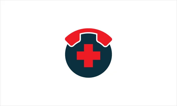 Illustrazione Medica Progettazione Del Logo Helpline Chiamata Emergenza — Vettoriale Stock