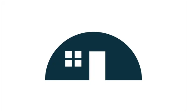 Real State Circle House Icono Ilustración Diseño Logotipo — Vector de stock