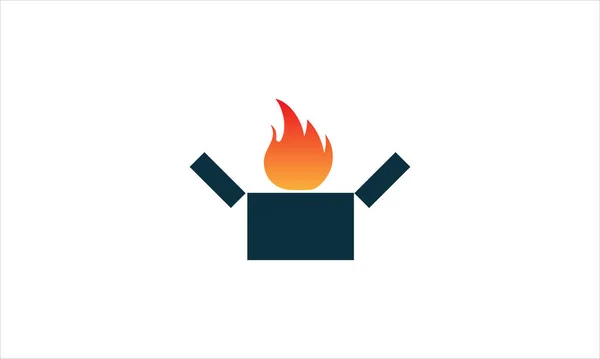 Ikona Bonefire Logo Płaskim Desogn Wektor Szablon Ilustracja Symbol — Wektor stockowy