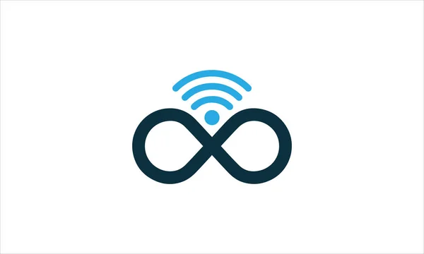 Icono Infinito Wifi Icono Diseño Logotipo Icono Diseño Ilustración — Vector de stock