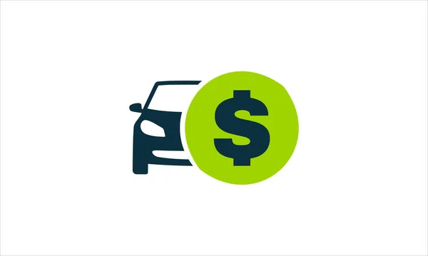 Samochód Pieniądze Dolar Symobol Ikona Logo Symbol Projekt Ilustracja — Wektor stockowy