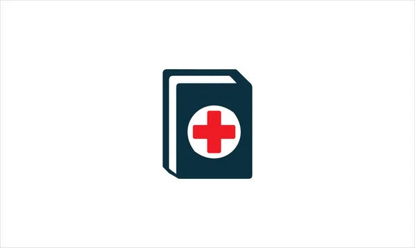 Icono Del Libro Médico Logo Diseño Ilustración Vector Plantilla — Vector de stock