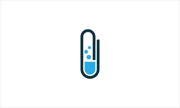 Lab Paper Clip Εικονίδιο Γραφείου Σχεδιασμός Λογότυπου Διανυσματική Απεικόνιση — Διανυσματικό Αρχείο