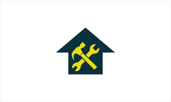 Casa Riparazione Costruzione Casa Edificio Logo Icona Design Modello Vettoriale — Vettoriale Stock