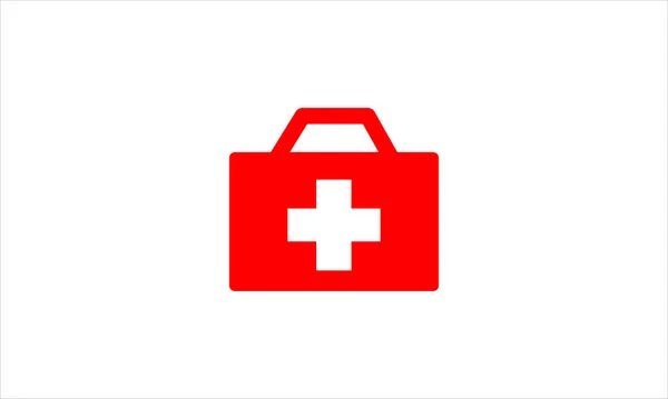 Primo Soccorso Medical Kit Sacchetto Icona Logo Disegno Vettoriale Illustrazione — Vettoriale Stock