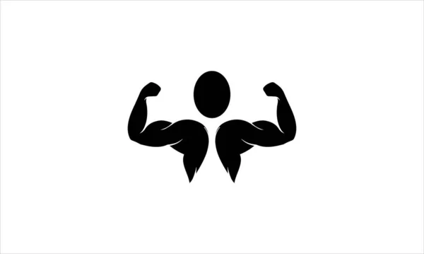 Bodybuilder Gym Fitness Icoon Logo Template Vector Illustratie — Stockvector