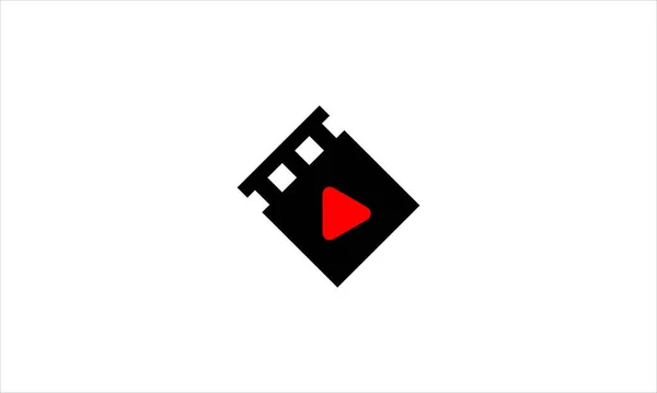 Botão Play Dentro Ícone Filme Logo Ícone Filme Play Logo — Vetor de Stock