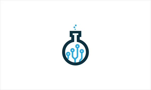 Laboratuar Simgesi Logo Tasarım Elemanı Çizim Şablonunu Paylaş — Stok Vektör