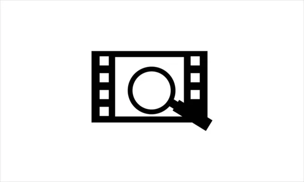 Film Strip Magnifier Logo Video Search Icon Vector Design Illustration — Stock Vector