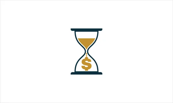 小时玻璃与美元符号图标 时间就是金钱的概念 趋势平面风格矢量插画中的符号 — 图库矢量图片
