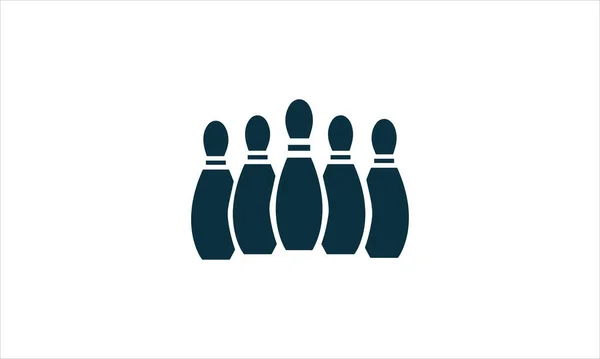 Μπόουλινγκ Καρφίτσες Εικονίδιο Λογότυπο Σχέδιο Εικονογράφηση Πρότυπο — Διανυσματικό Αρχείο