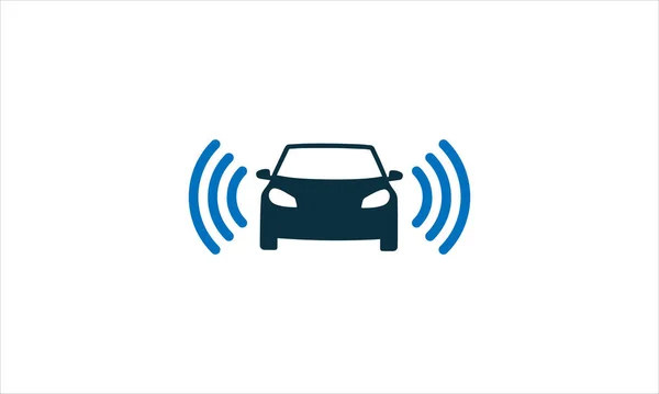 Veicoli Autonomi Icona Wifi Auto Logo Disegno Vettoriale Illustrazione — Vettoriale Stock