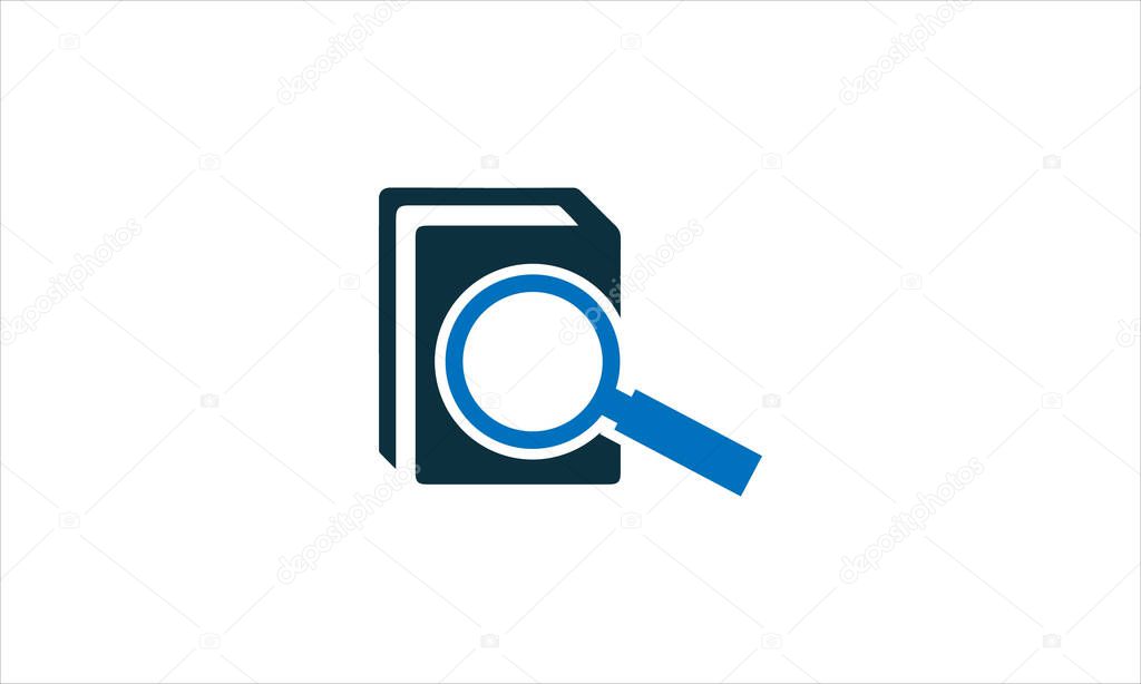 Book With Magnifier icon  Logo design vector illustration