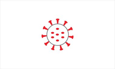 Coronavirus COVID-19 simge logo tasarım şablonu çizimi