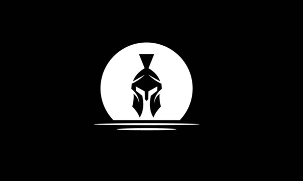 Casco Del Símbolo Guerrero Espartano Signo Icono Logotipo Diseño Vector — Archivo Imágenes Vectoriales