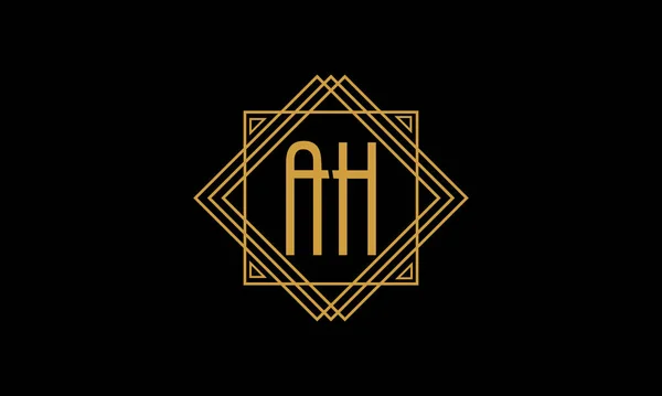 Articulación Conectada Letras Logotipo Minimalista Art Deco Color Dorado Aislado — Archivo Imágenes Vectoriales