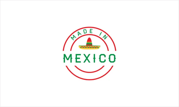 Зроблена Mexico Хет Типографічної Ікони Колі Логотип Векторної Ілюстрації — стоковий вектор