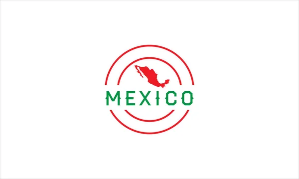 Mexicano Mapa Tipografia Ícone Círculo Logotipo Deign Vetor Ilustração —  Vetores de Stock
