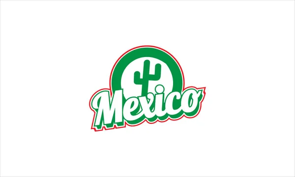 Icono Cactus México Verde Estilo Insignia Aislado Sobre Fondo Blanco — Vector de stock